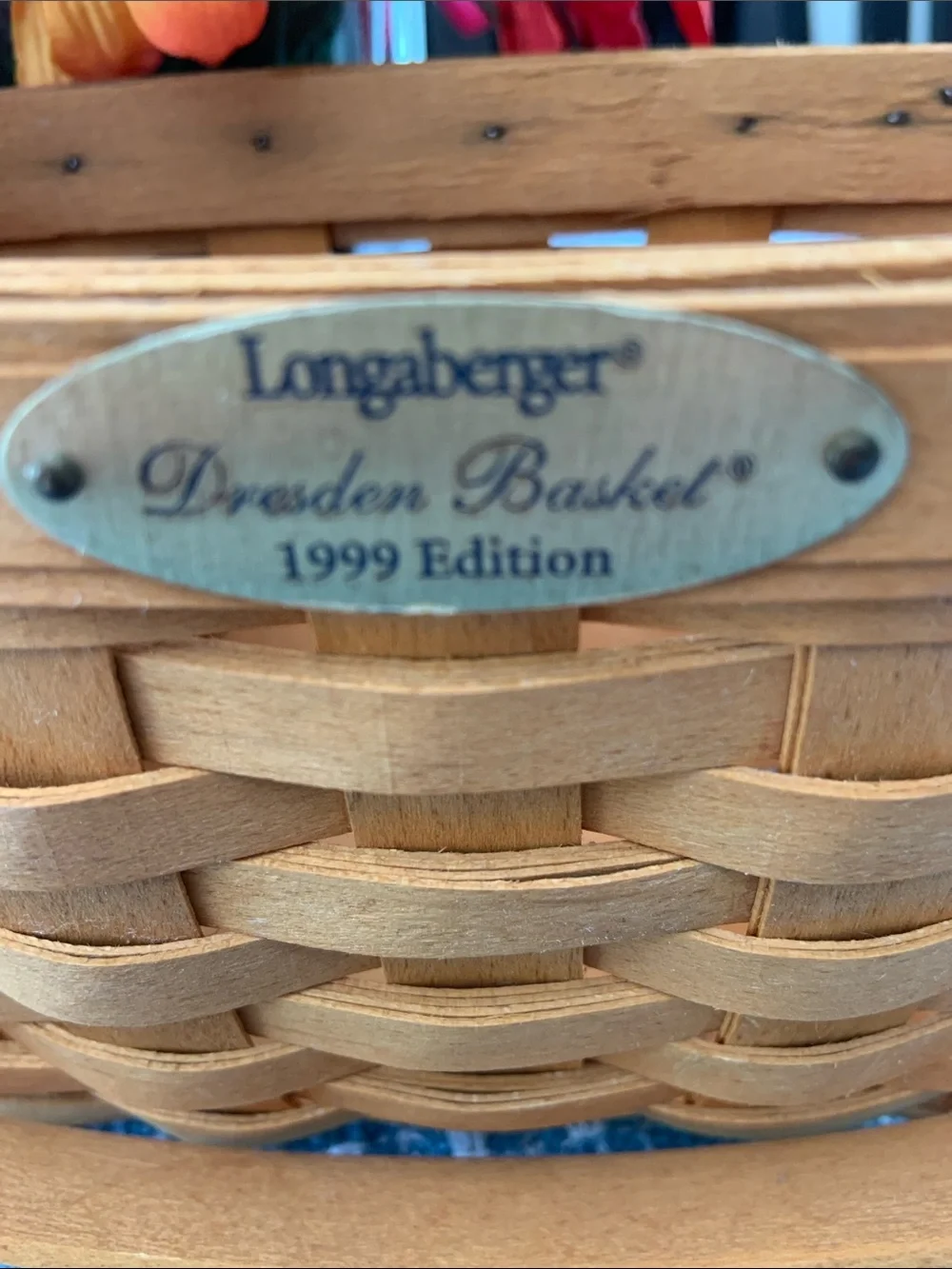 Longaberger 1999 Edition Dresden Basket